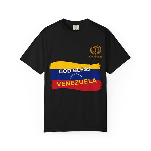 God Bless Venezuela T-Shirt — Venezuelan Flag Brushstroke Tee