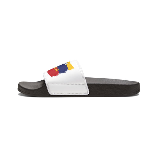 Venezuela Flag Slide Sandals — 'God Bless Venezuela' Adjustable Strap Slides