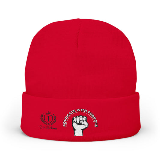 Embroidered "End Of Care With Attitude" Fist Knit Beanie