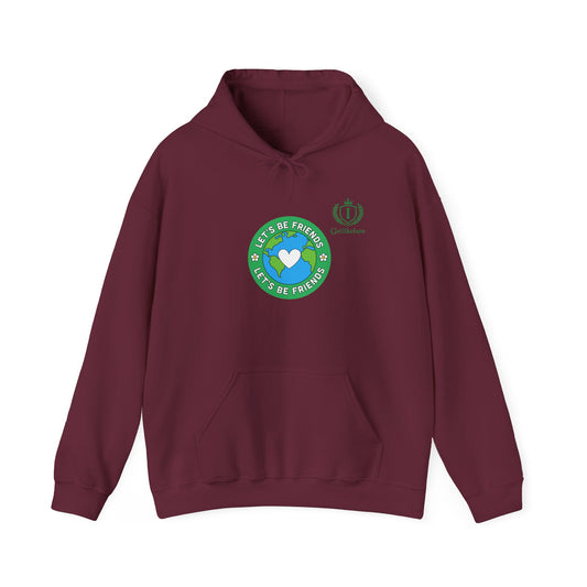 Friendship Earth Hoodie — "Be Kind, Be Friends" Graphic Pullover