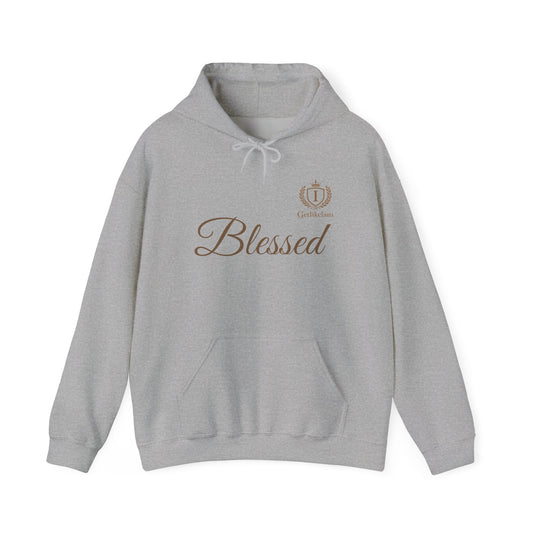 Blessed Script Hoodie — Minimal Faith Christian Sweatshirt