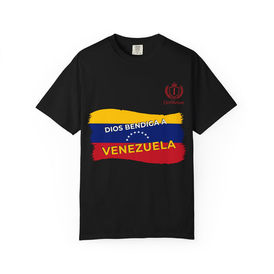 Venezuela Flag T-Shirt — "Dios Bendiga a Venezuela" Patriotic Tee