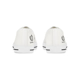 Raised Fist White Low Top Sneakers — Empowerment Graphic Men’s Casual Shoes