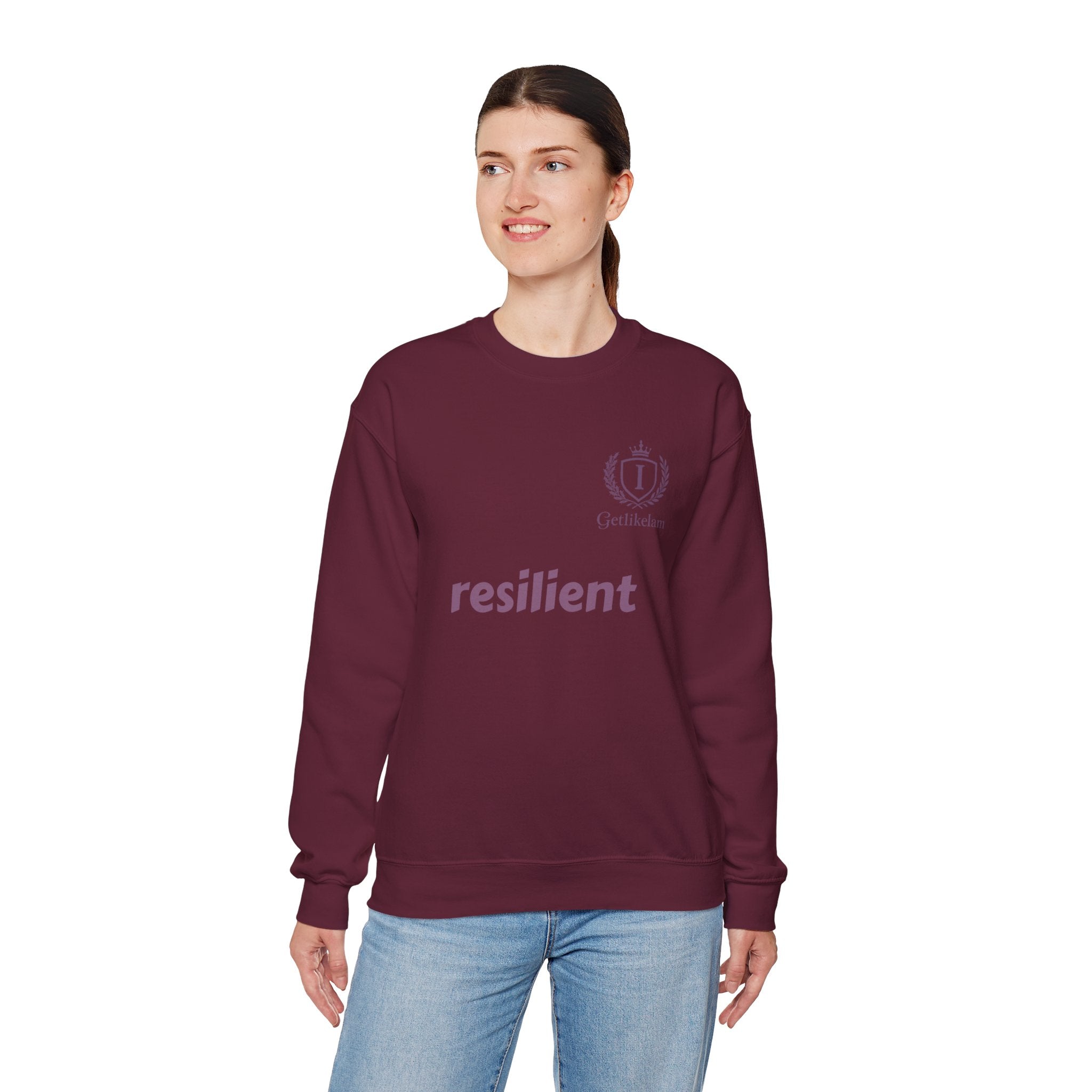 resilient Crewneck Sweatshirt — Minimal White Graphic Pullover