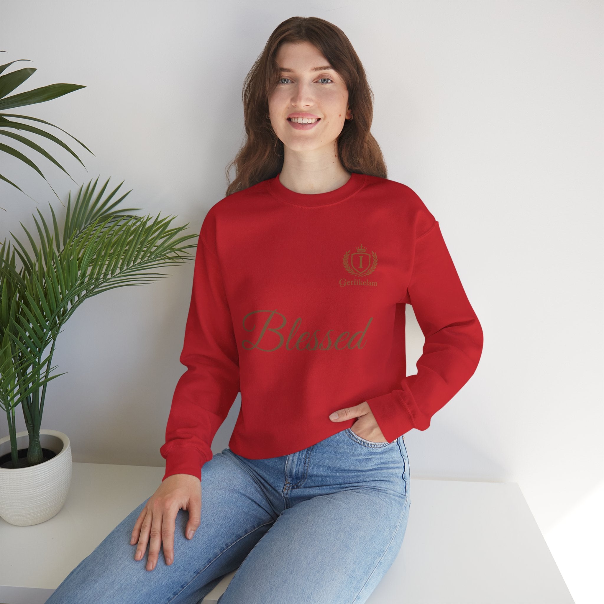 Blessed Crewneck Sweatshirt — Minimal Christian Faith Pullover