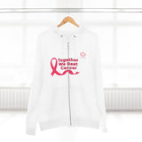 Breast Cancer Awareness Zip Hoodie — "Together We Beat Cancer" Pink Ribbon