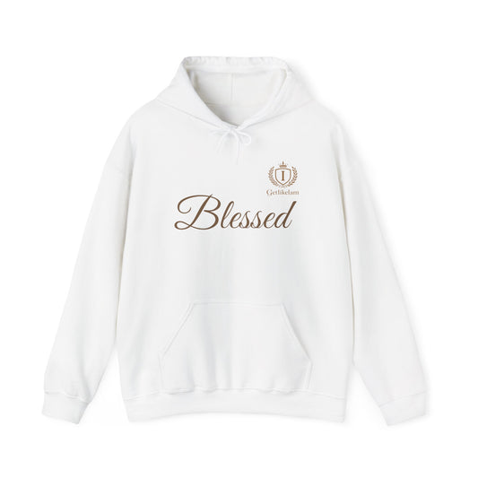 Blessed Script Hoodie — Minimal Faith Christian Sweatshirt