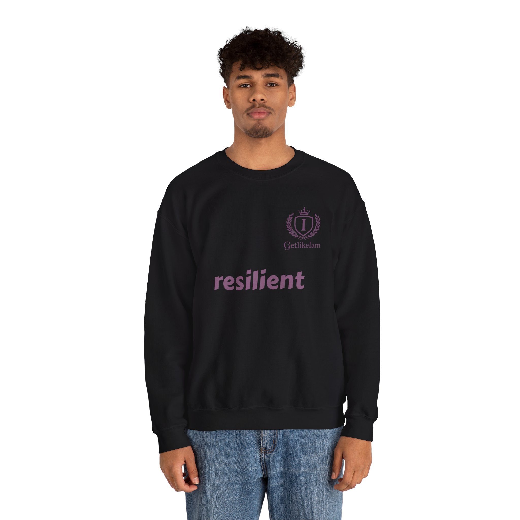 resilient Crewneck Sweatshirt — Minimal White Graphic Pullover