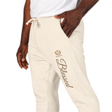 Blessed Script Sweatpants — Cozy Cream Fleece Joggers