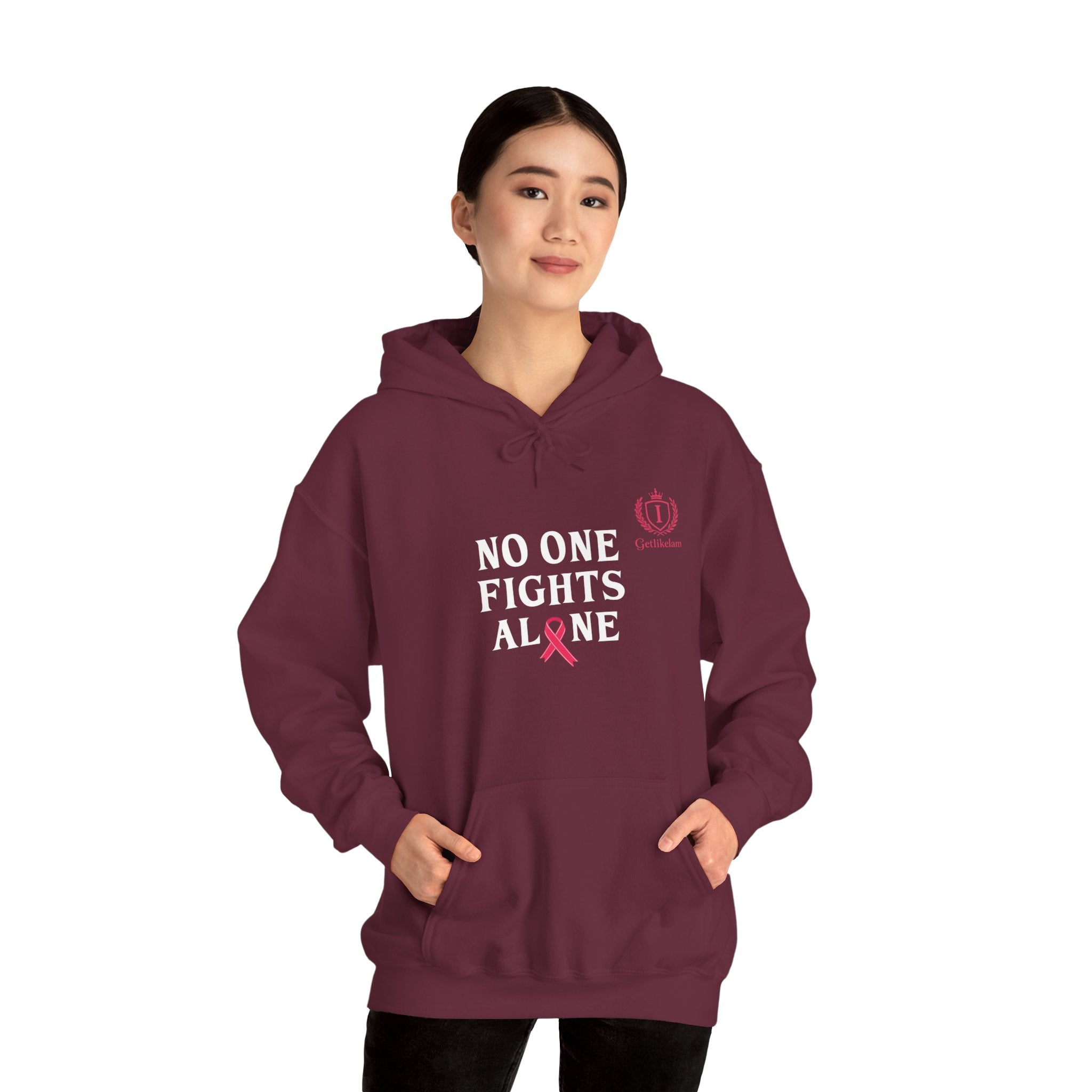Cancer Awareness Hoodie — "No One Fights Alone" Support Hoodie