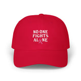 Ball Cap — "No One Fights Alone" Pink Ribbon Cancer Awareness Hat