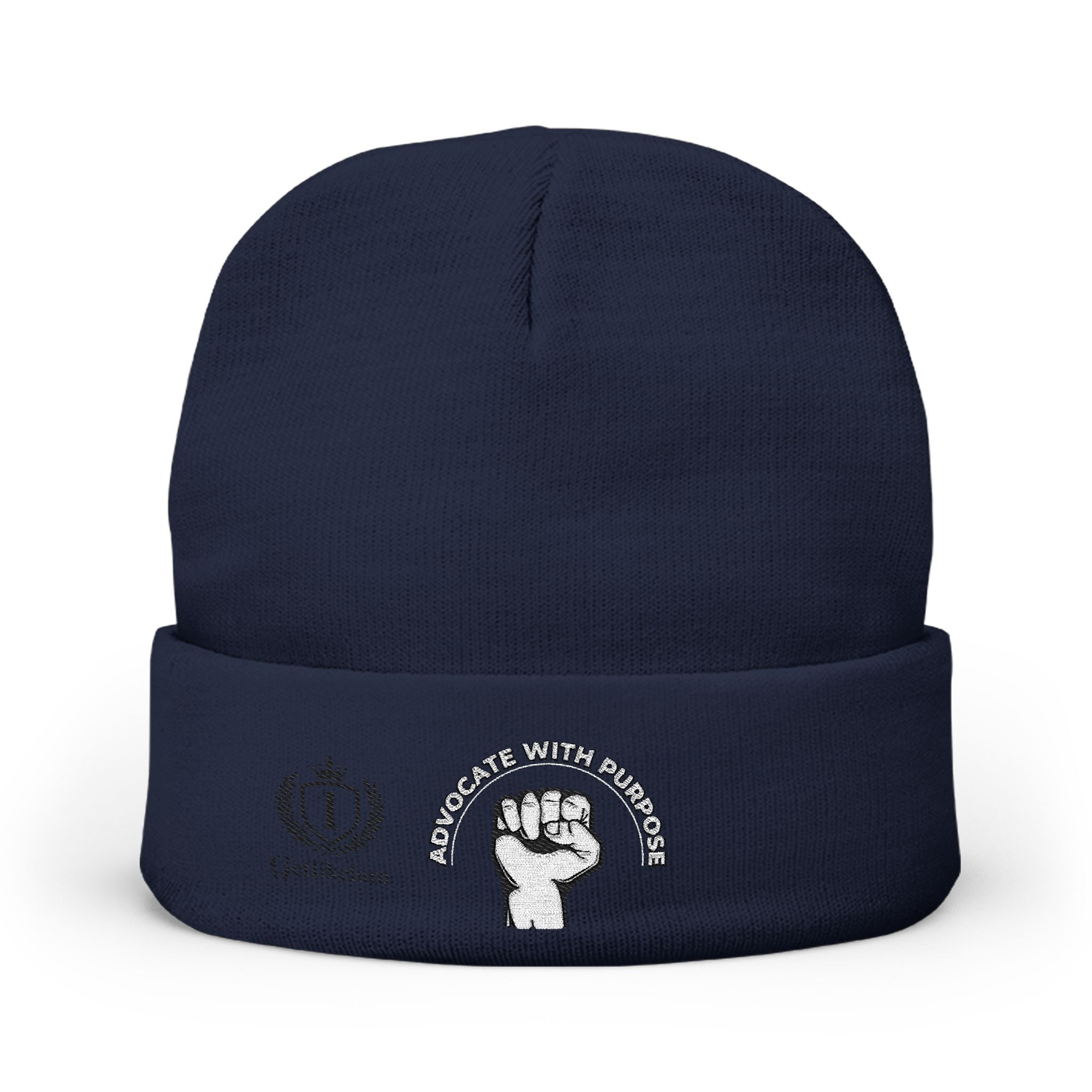 Embroidered "End Of Care With Attitude" Fist Knit Beanie