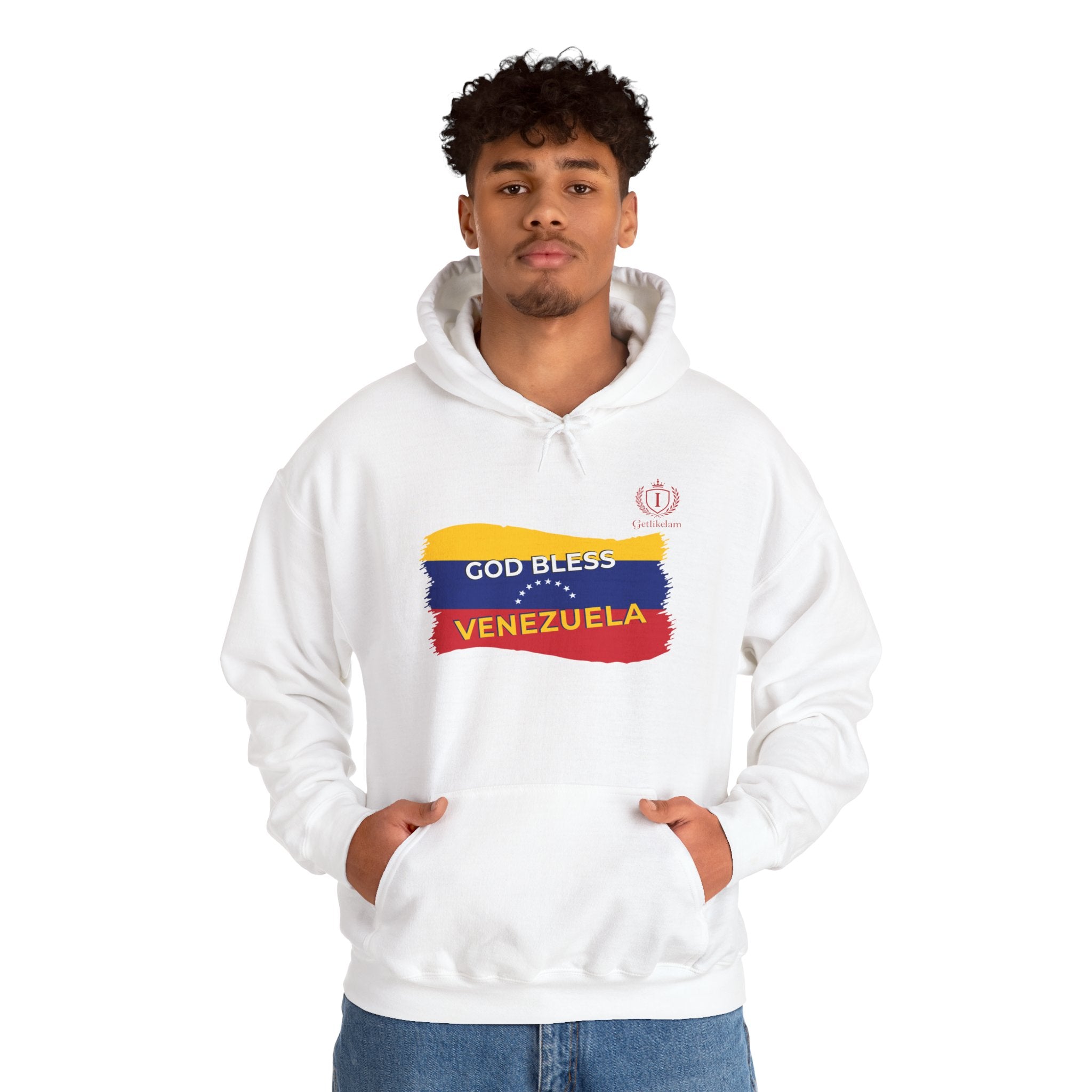 God Bless Venezuela Hoodie — Venezuelan Flag Brushstroke Pullover