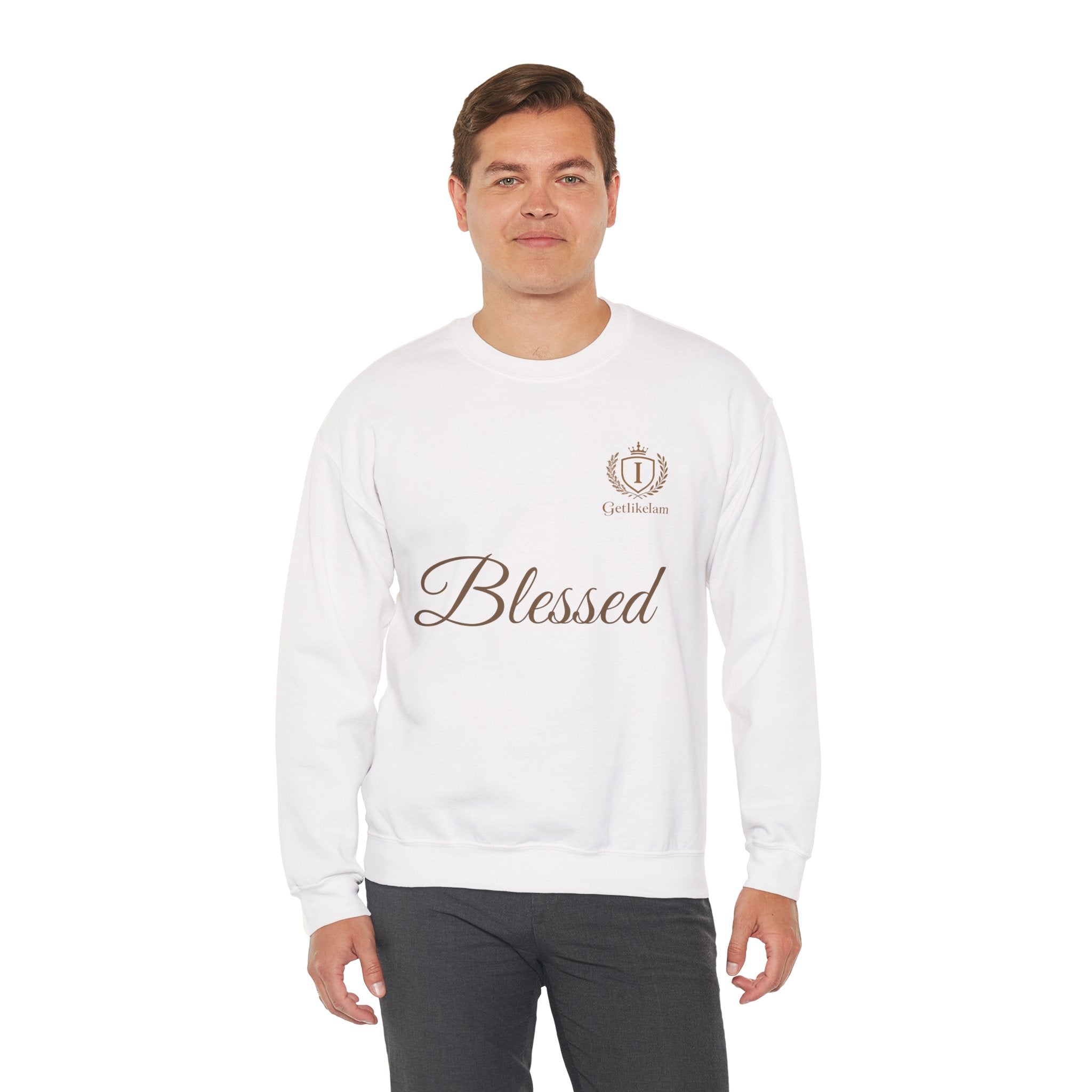 Blessed Crewneck Sweatshirt — Minimal Christian Faith Pullover