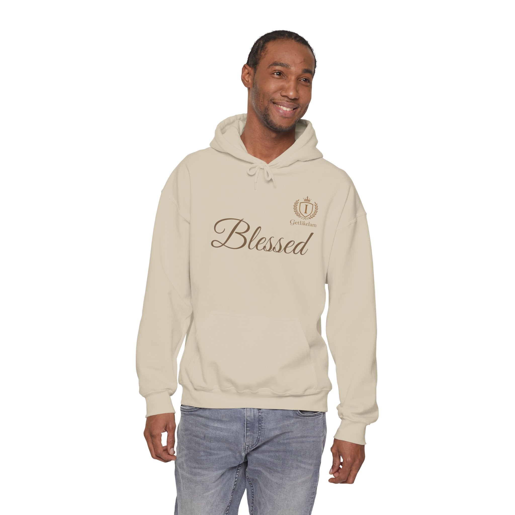 Blessed Script Hoodie — Minimal Faith Christian Sweatshirt