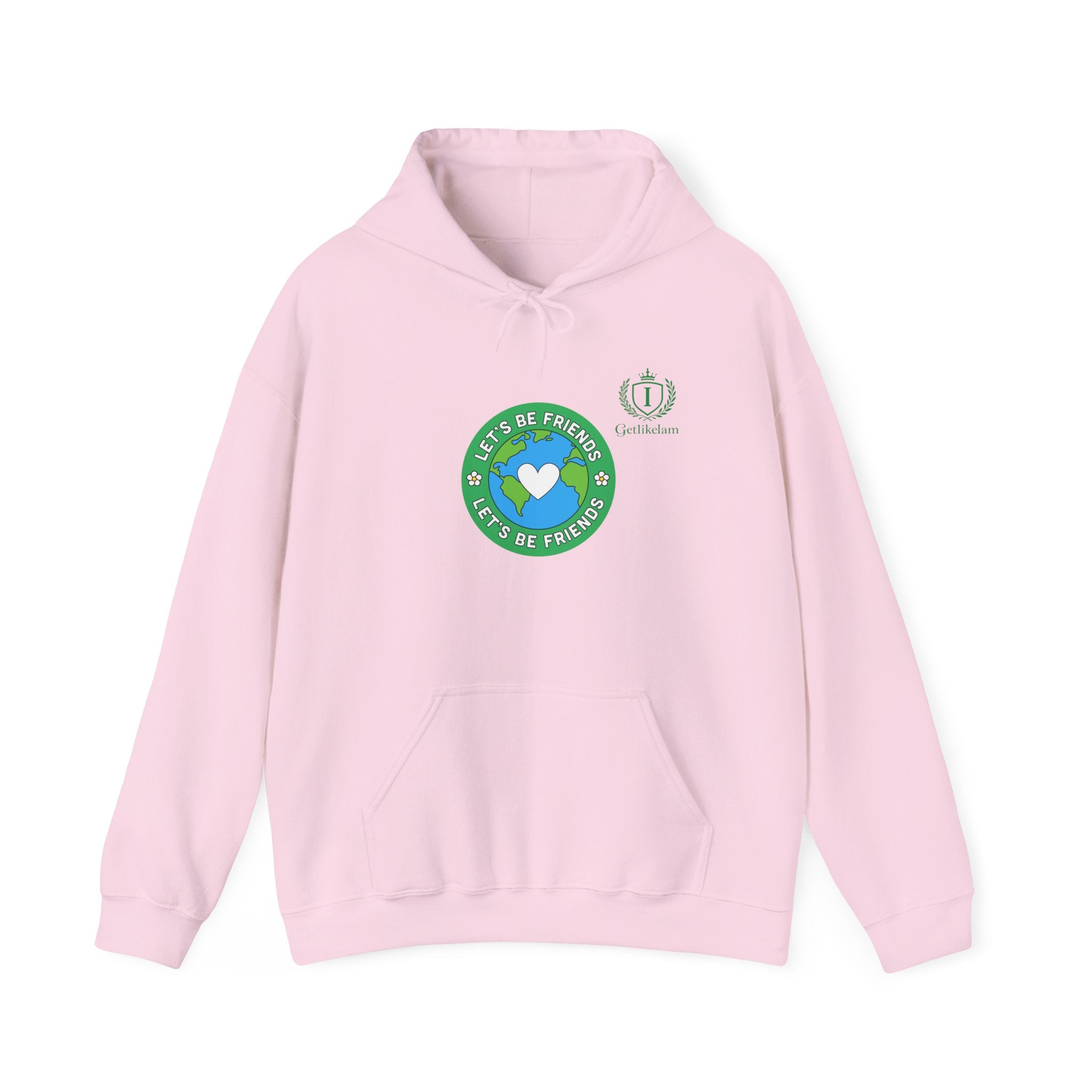 Friendship Earth Hoodie — "Be Kind, Be Friends" Graphic Pullover