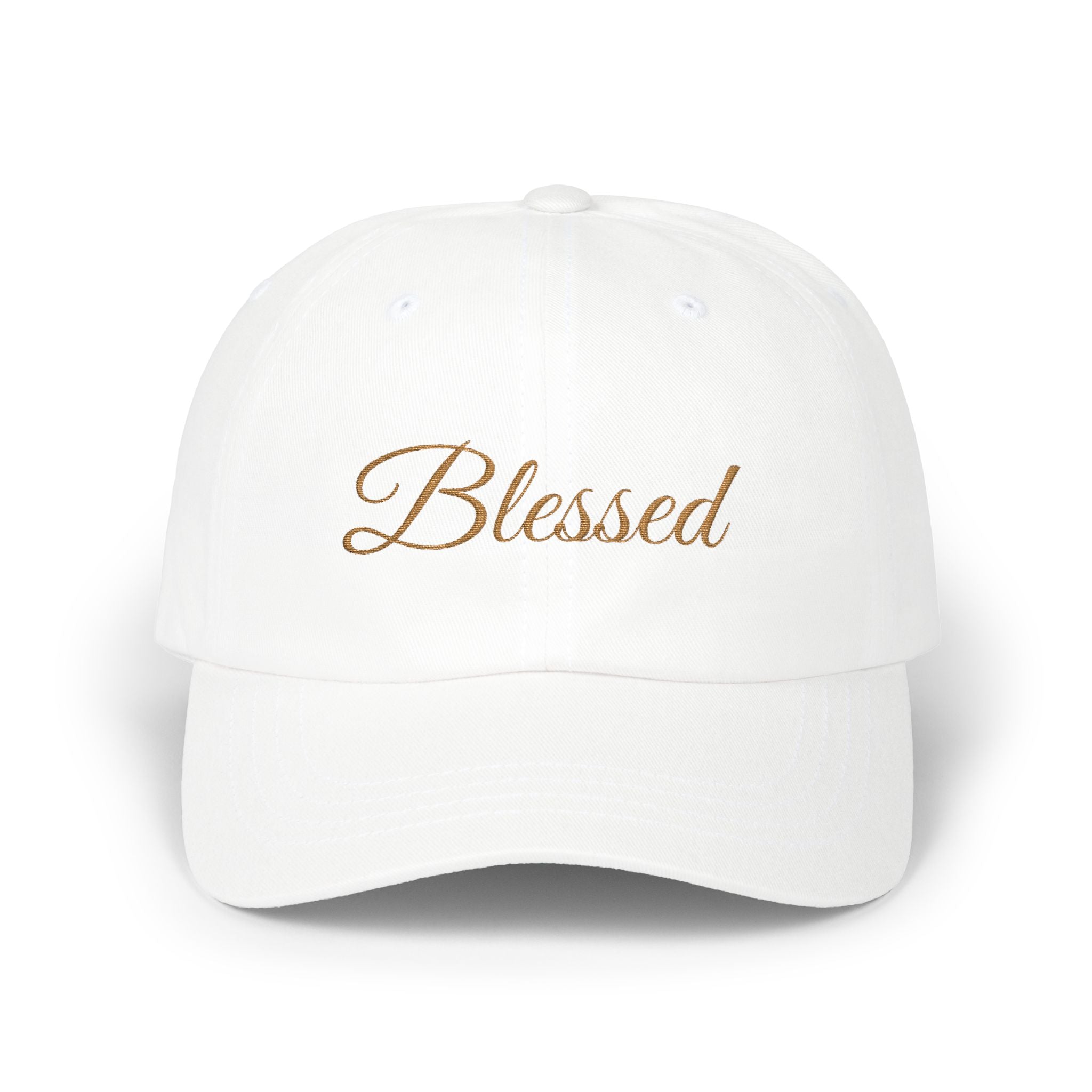 Blessed Embroidered Dad Cap — Classic White Adjustable Baseball Hat