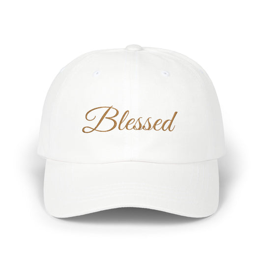 Blessed Embroidered Dad Cap — Classic White Adjustable Baseball Hat