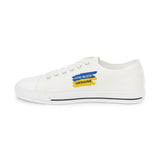 Men's Low Top Sneakers — 'God Bless Ukraine' Blue & Yellow Canvas Shoes