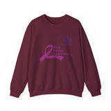 Rise Above Alzheimer's Crewneck Sweatshirt - Purple Ribbon Memory Awareness