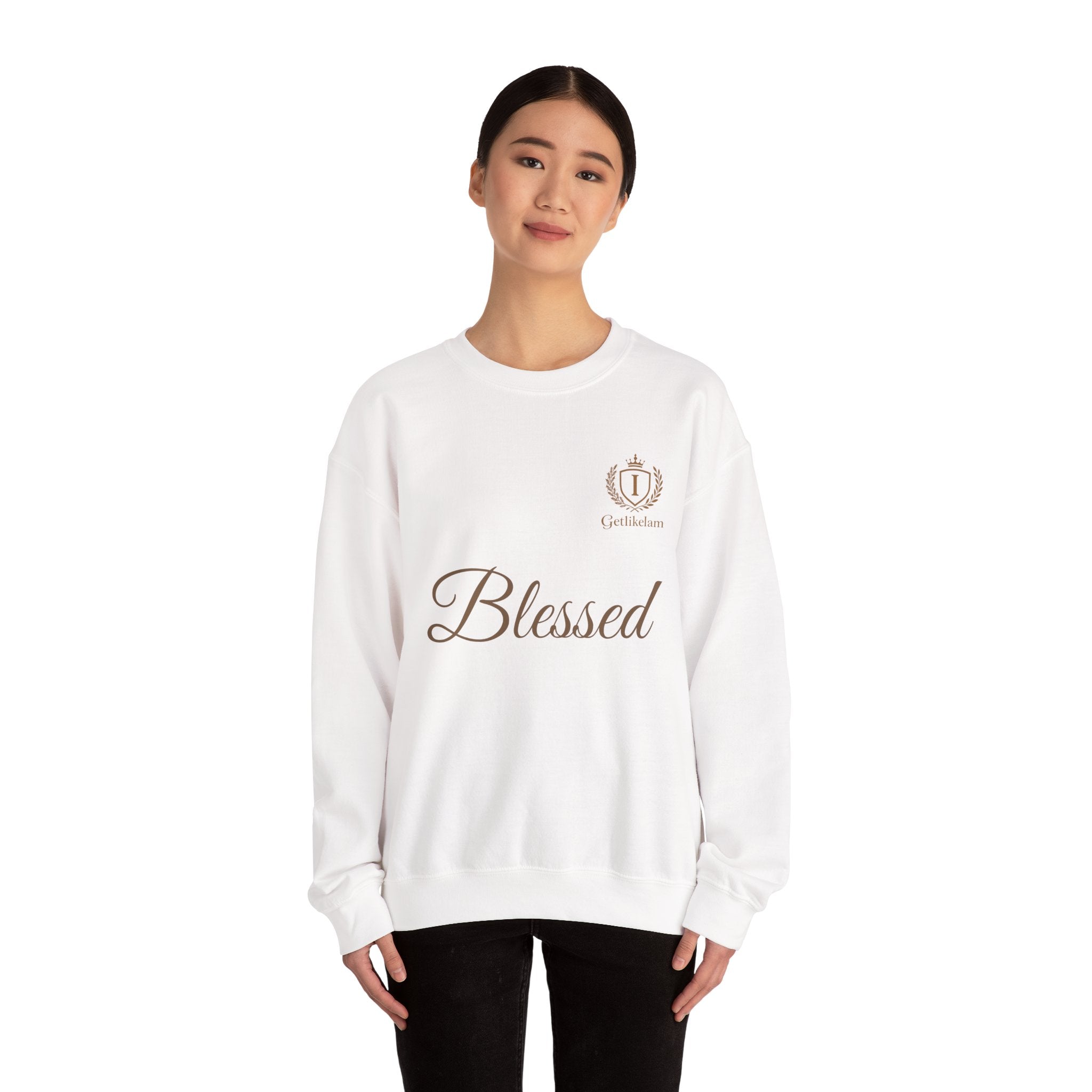 Blessed Crewneck Sweatshirt — Minimal Christian Faith Pullover