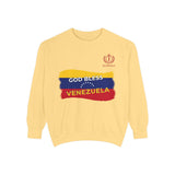 God Bless Venezuela Sweatshirt — Venezuelan Flag Brushstroke Crewneck