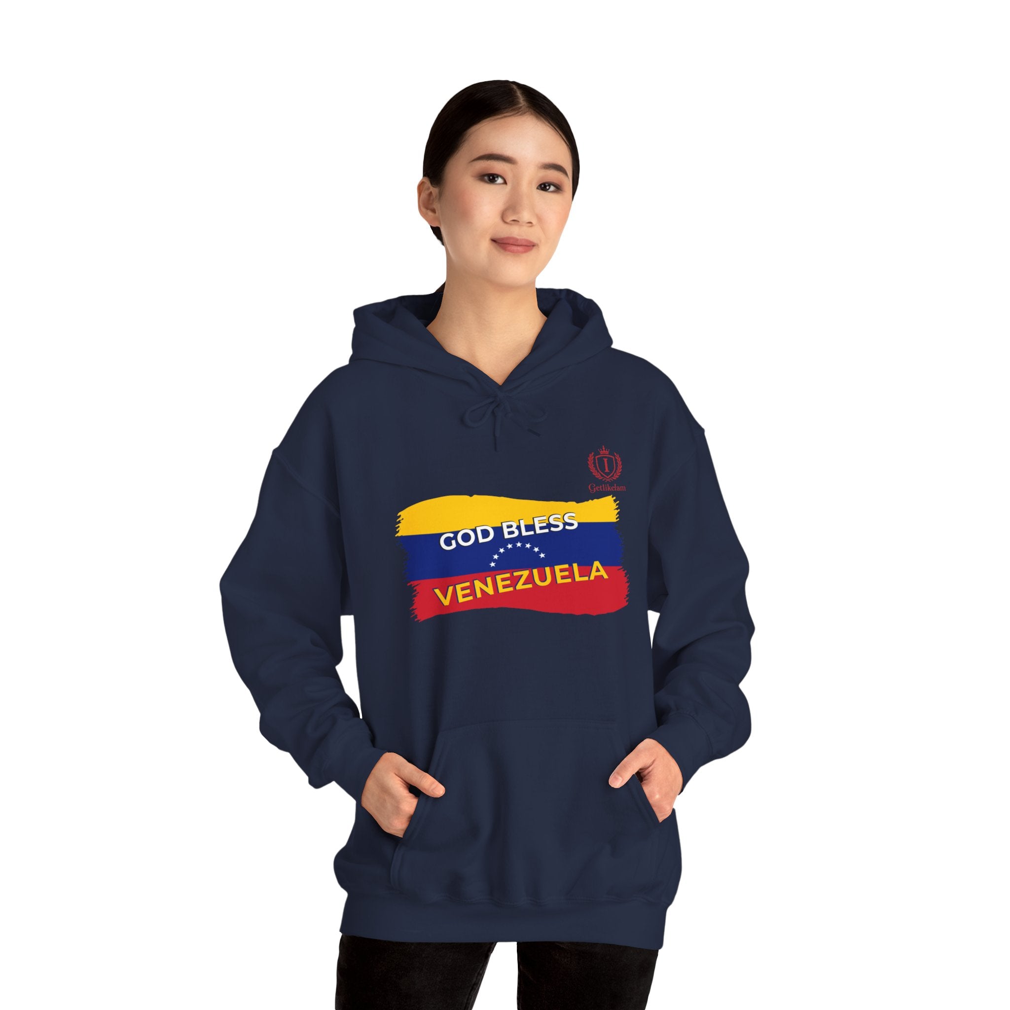 God Bless Venezuela Hoodie — Venezuelan Flag Brushstroke Pullover