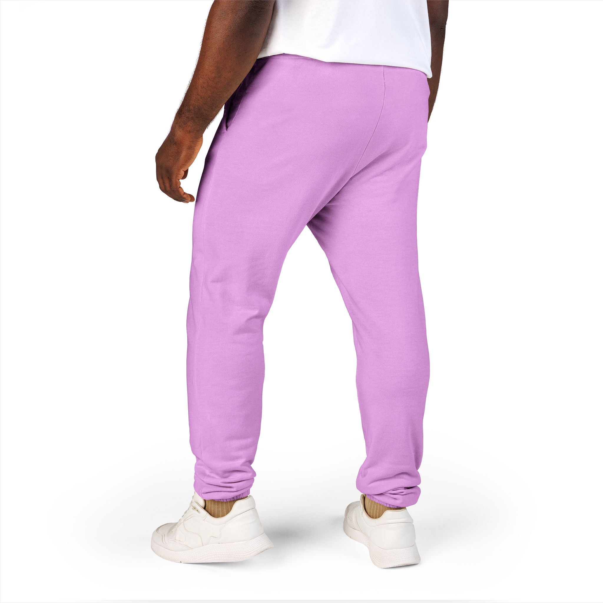 Cream 'Roosevelt' Vertical Logo Sweatpants — Cozy Garment-Dyed Fleece