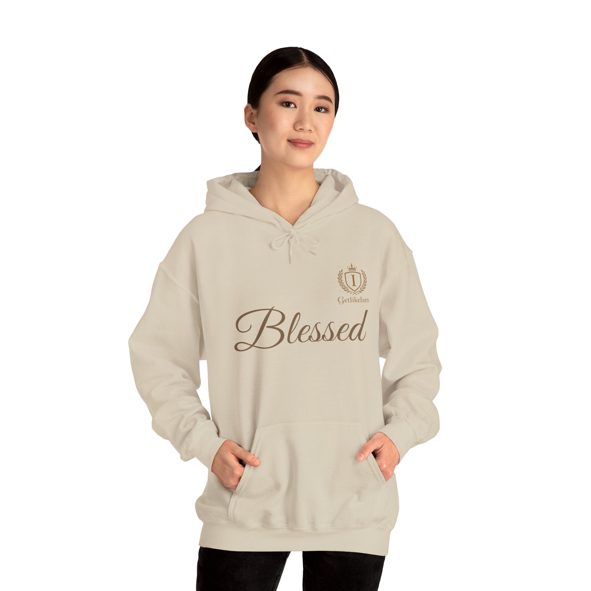 Blessed Script Hoodie — Minimal Faith Christian Sweatshirt
