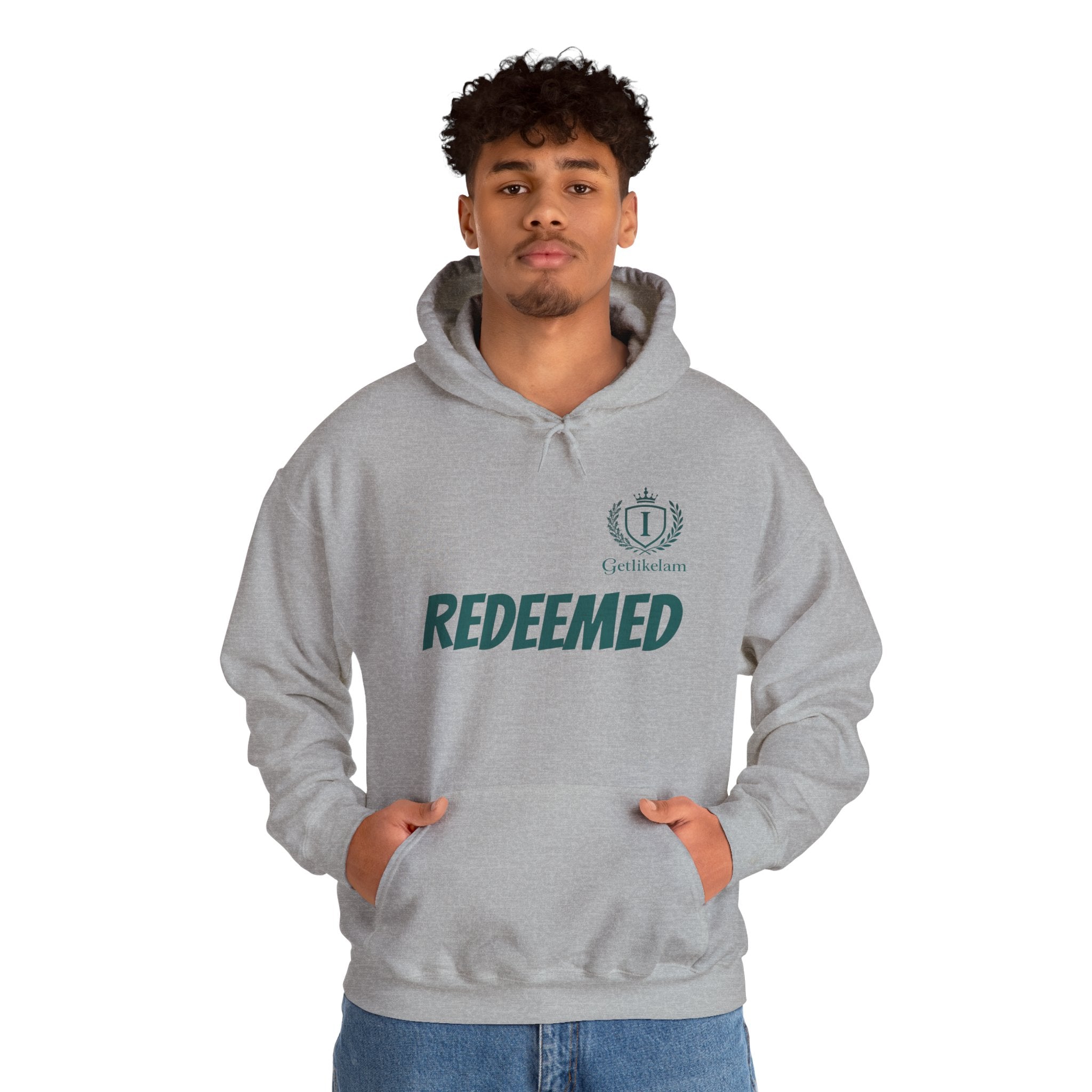 Redeemed Hoodie — Christian Faith Pullover with 'Redeemed' Script