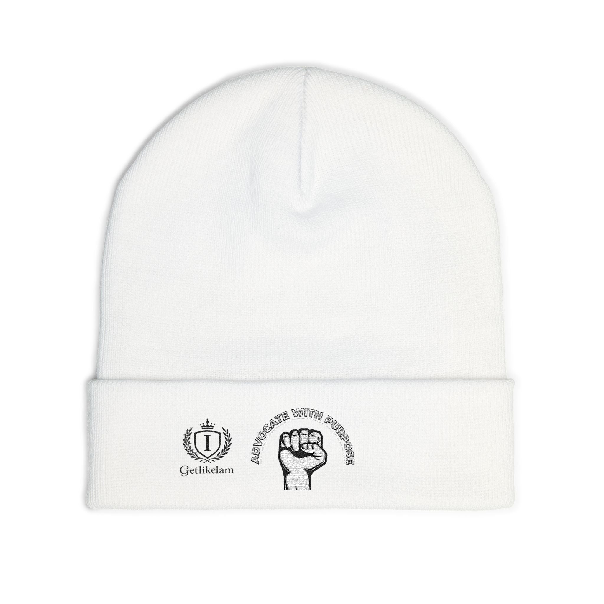 Embroidered "End Of Care With Attitude" Fist Knit Beanie