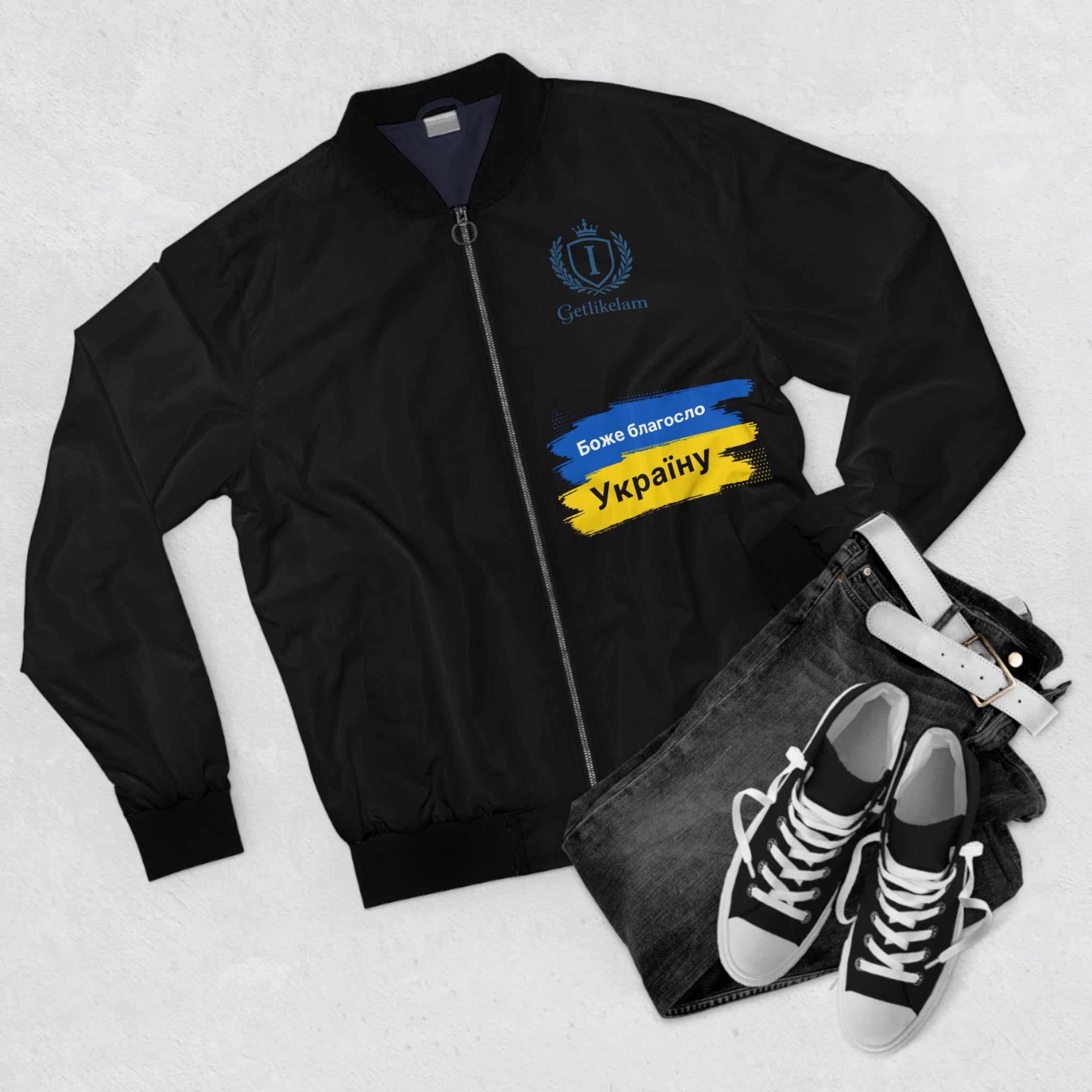 Bomber Jacket — Support Ukraine Emblem (Гетьшкон)