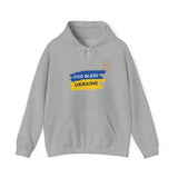 God Bless Ukraine Hoodie — Ukrainian Flag Map Support Sweatshirt