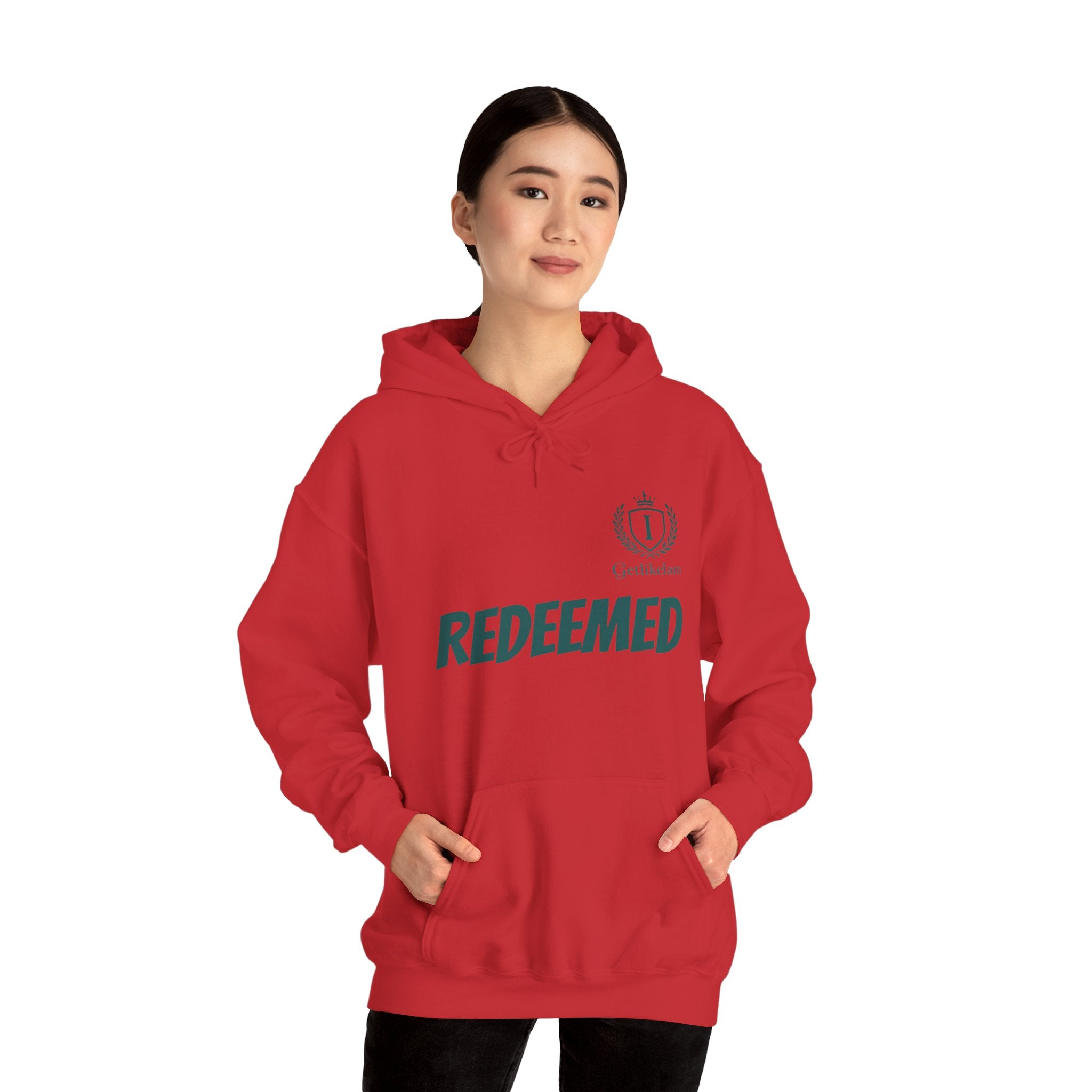 Redeemed Hoodie — Christian Faith Pullover with 'Redeemed' Script