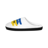 Unisex Indoor Slippers — Soft White Home Slides with 'Боже, благослови Україну' Script