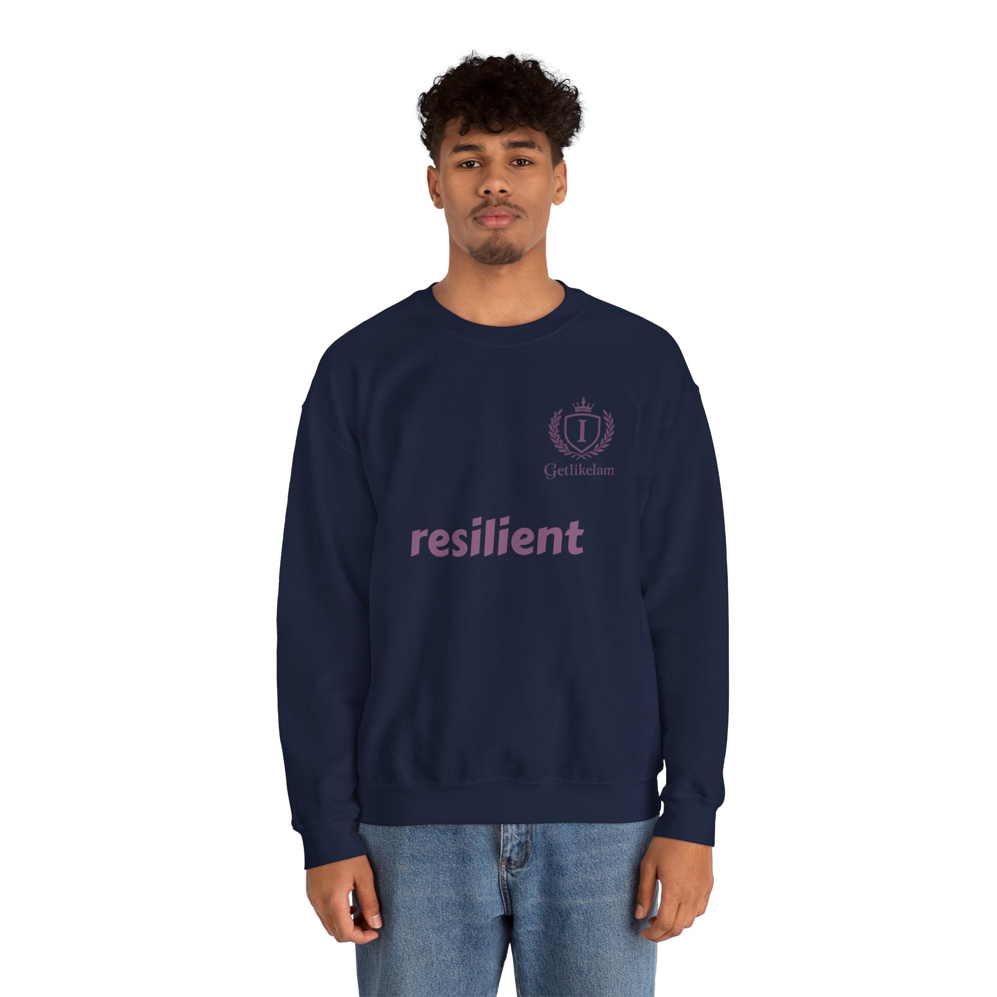 resilient Crewneck Sweatshirt — Minimal White Graphic Pullover