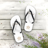 Blessed Flip Flops — White Casual Beach Sandals with Script Logo