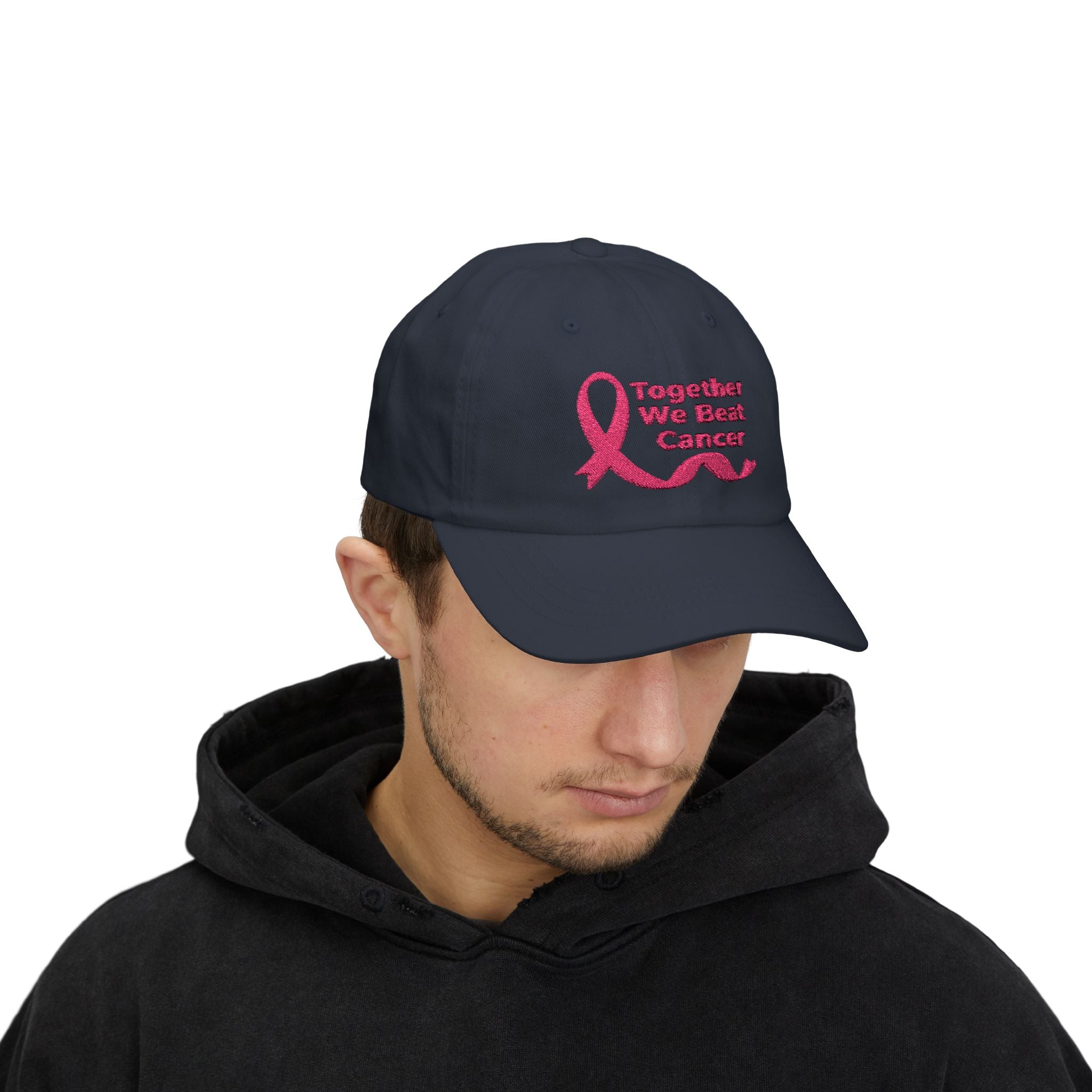 Classic cap with “Together We Beat Cancer” script lettering.