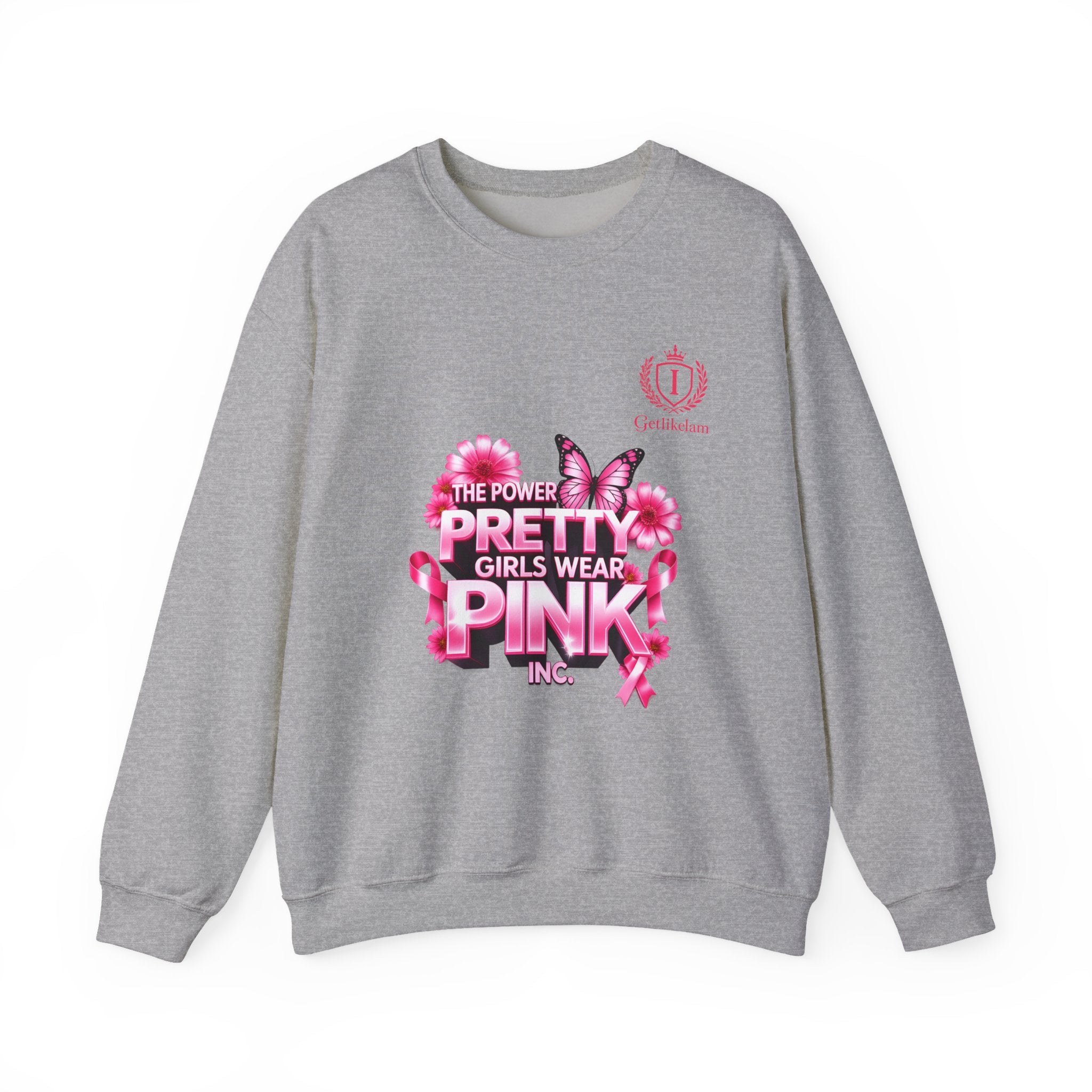 Pink Butterfly 'Pretty Girls Wear Pink' Crewneck Sweatshirt
