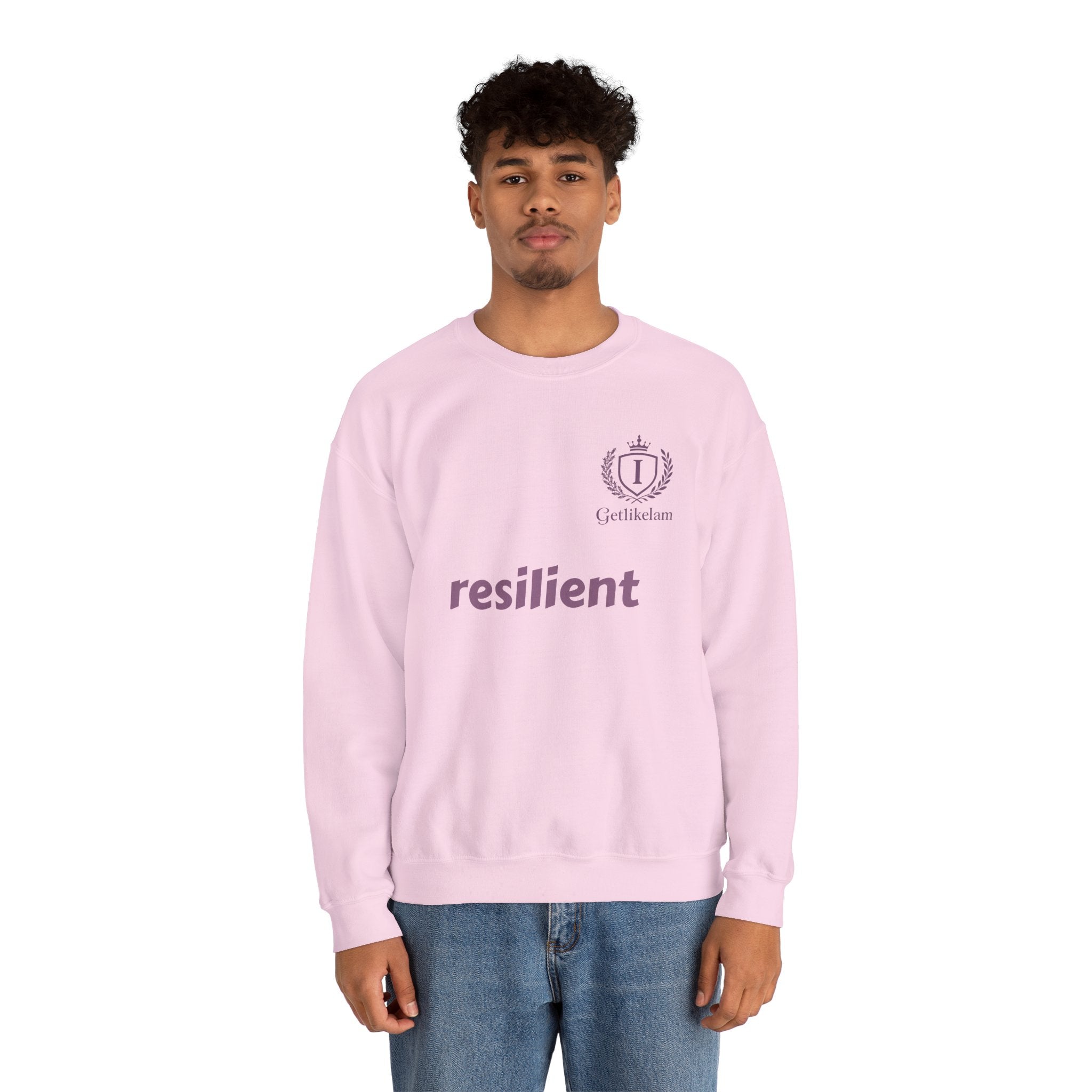 resilient Crewneck Sweatshirt — Minimal White Graphic Pullover