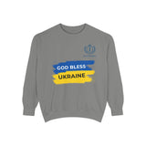 Sweatshirt — "God Bless Ukraine" Blue & Yellow Solidarity Crewneck