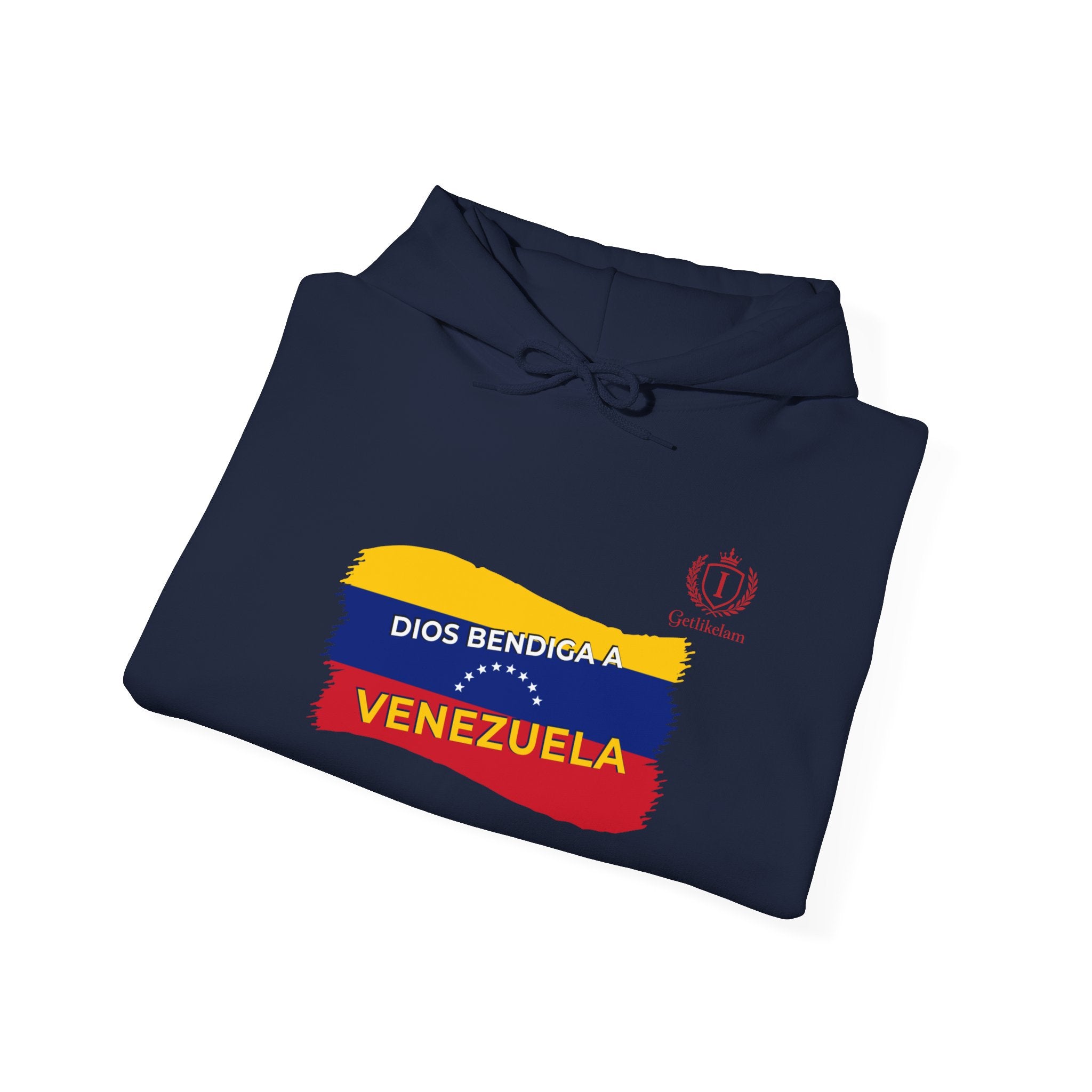 Venezuela Flag Brushstroke Hoodie — "Dios Bendiga Venezuela" Patriotic Sweatshirt