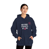 Cancer Awareness Hoodie — "No One Fights Alone" Support Hoodie