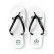 Redeemed Flip Flops — Christian Faith Beach Sandals with Crest Logo