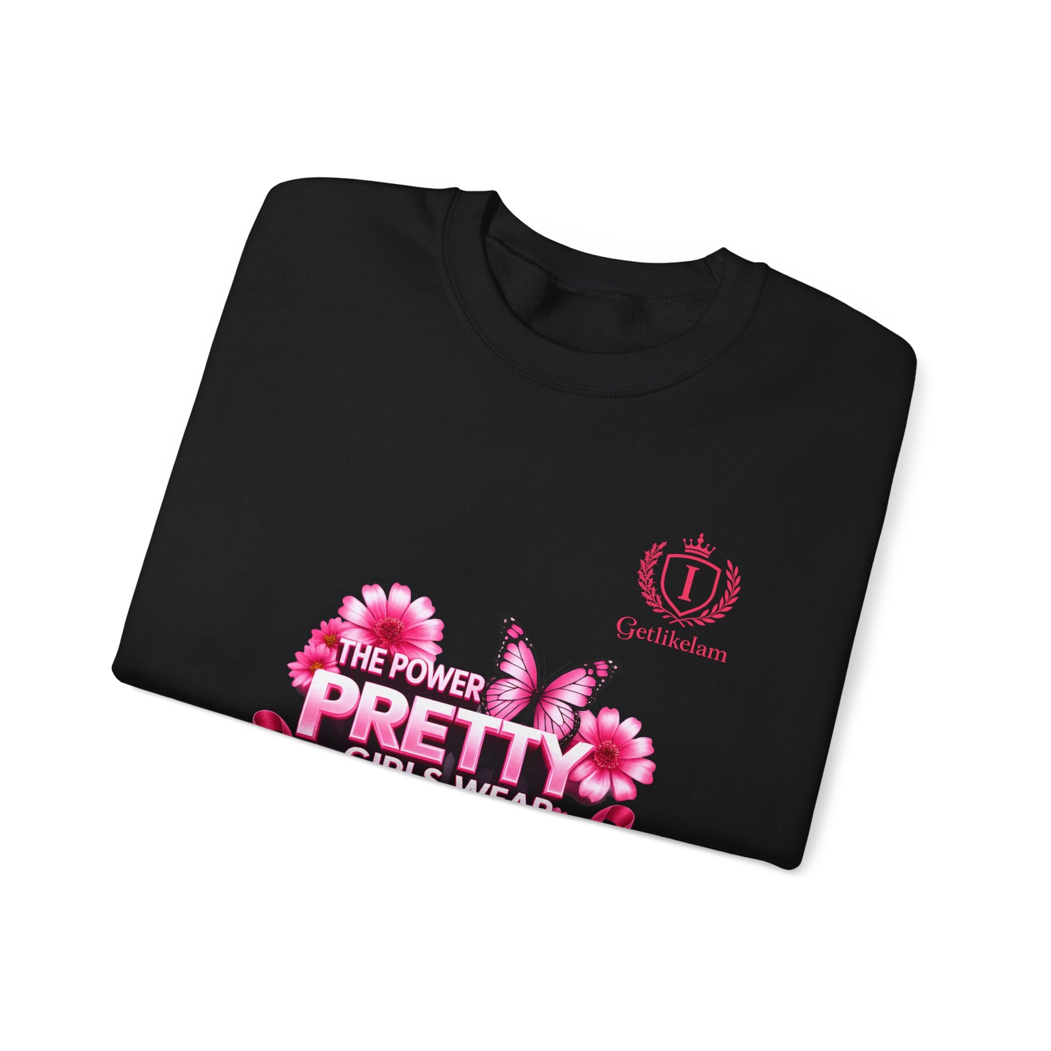 Pink Butterfly 'Pretty Girls Wear Pink' Crewneck Sweatshirt