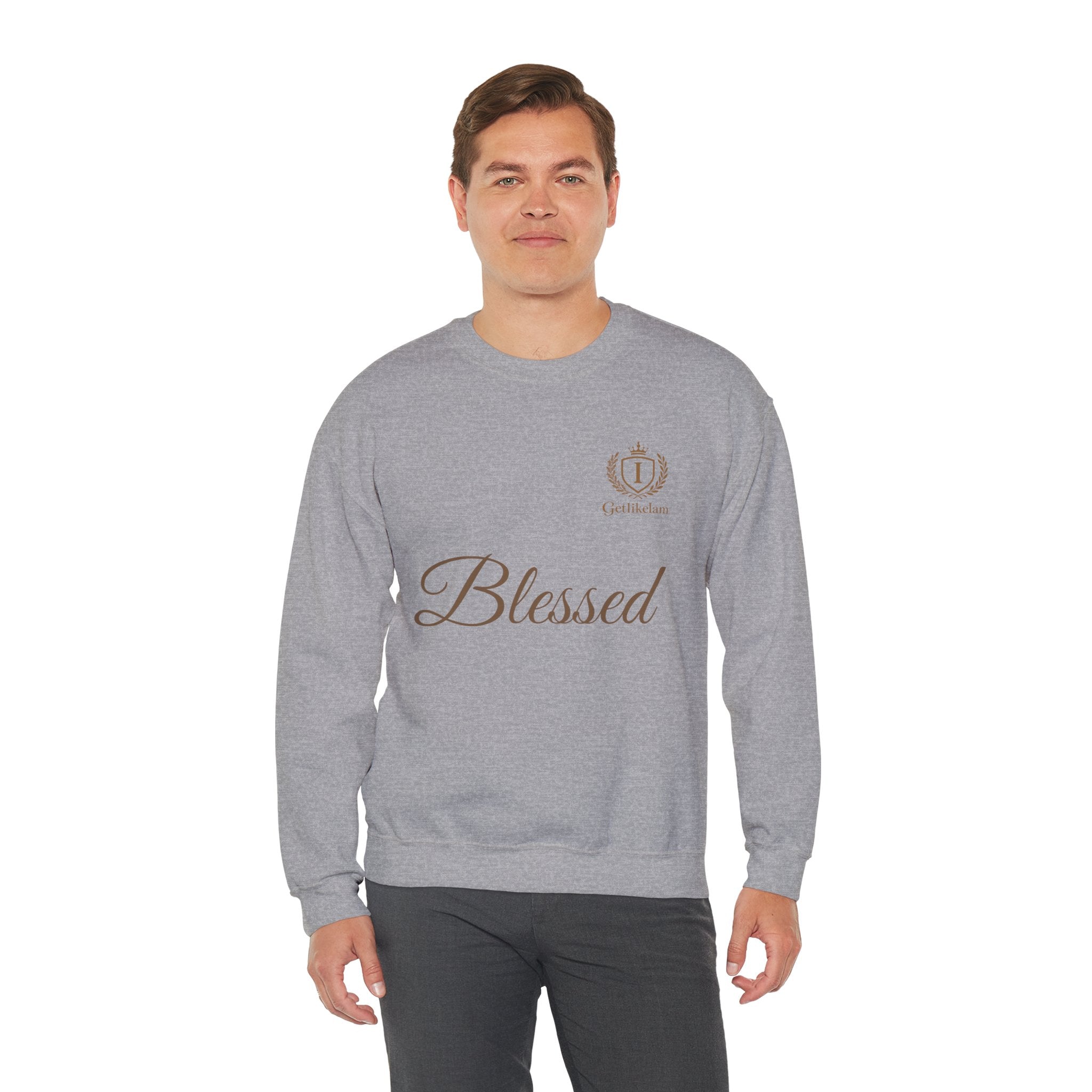 Blessed Crewneck Sweatshirt — Minimal Christian Faith Pullover