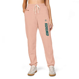 Cream 'Roosevelt' Vertical Logo Sweatpants — Cozy Garment-Dyed Fleece