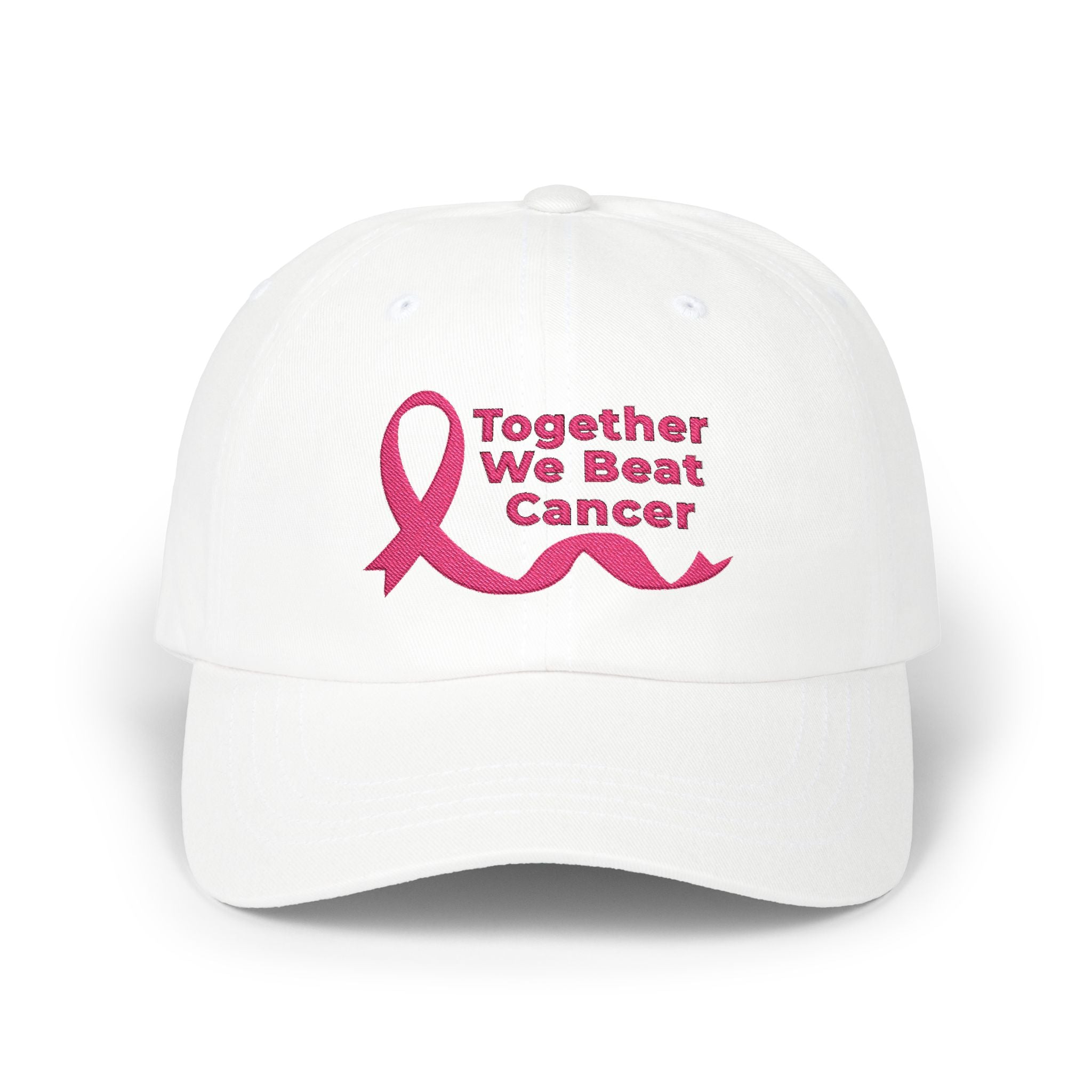 Classic cap with “Together We Beat Cancer” script lettering.