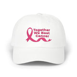 Classic cap with “Together We Beat Cancer” script lettering.