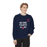 No One Fights Alone Sweatshirt — Cancer Awareness Crewneck